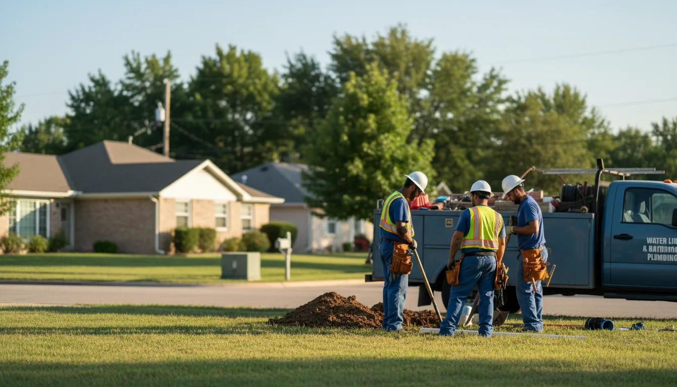 Residential water line and bathroom plumbing service in Pleasantville, OH